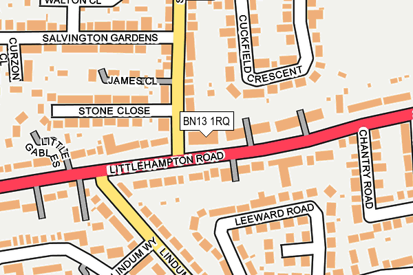 BN13 1RQ map - OS OpenMap – Local (Ordnance Survey) BN13 1RQ map - OS OpenMap – Local (Ordnance Survey)