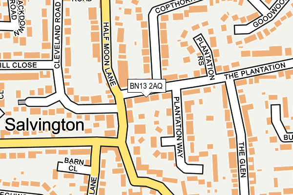 BN13 2AQ map - OS OpenMap – Local (Ordnance Survey) BN13 2AQ map - OS OpenMap – Local (Ordnance Survey)