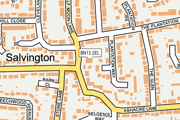 BN13 2EL map - OS OpenMap – Local (Ordnance Survey) BN13 2EL map - OS OpenMap – Local (Ordnance Survey)