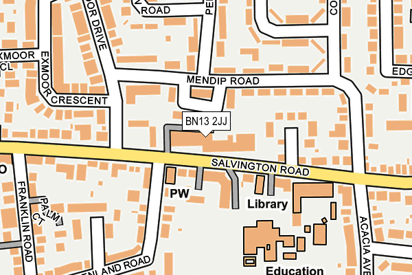 BN13 2JJ map - OS OpenMap – Local (Ordnance Survey) BN13 2JJ map - OS OpenMap – Local (Ordnance Survey)
