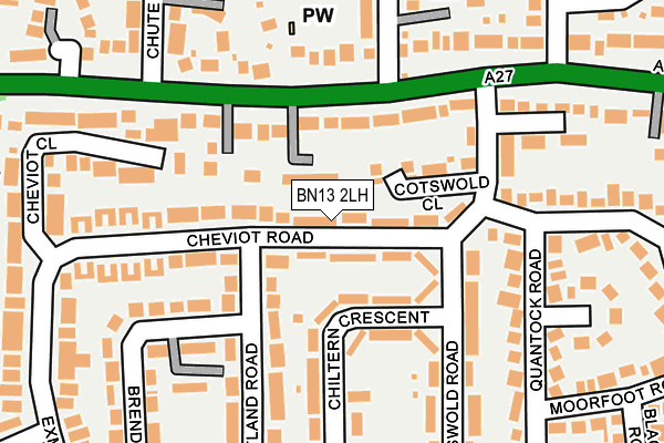 BN13 2LH map - OS OpenMap – Local (Ordnance Survey) BN13 2LH map - OS OpenMap – Local (Ordnance Survey)