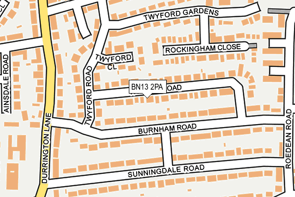 BN13 2PA map - OS OpenMap – Local (Ordnance Survey) BN13 2PA map - OS OpenMap – Local (Ordnance Survey)