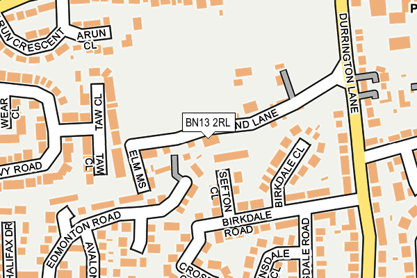 BN13 2RL map - OS OpenMap – Local (Ordnance Survey) BN13 2RL map - OS OpenMap – Local (Ordnance Survey)
