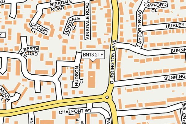 BN13 2TF map - OS OpenMap – Local (Ordnance Survey) BN13 2TF map - OS OpenMap – Local (Ordnance Survey)