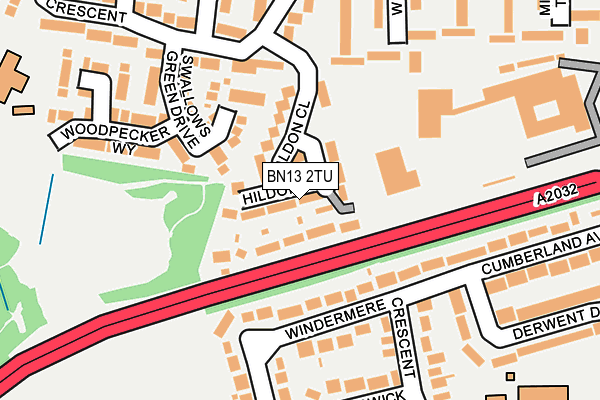 BN13 2TU map - OS OpenMap – Local (Ordnance Survey) BN13 2TU map - OS OpenMap – Local (Ordnance Survey)