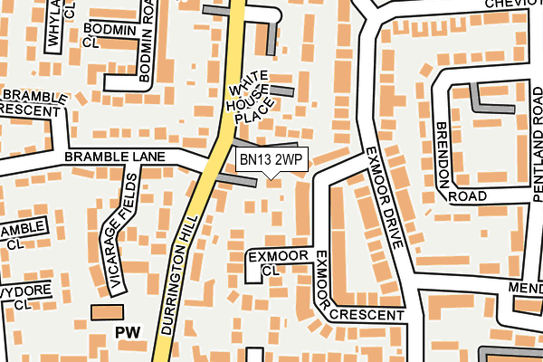 BN13 2WP map - OS OpenMap – Local (Ordnance Survey) BN13 2WP map - OS OpenMap – Local (Ordnance Survey)