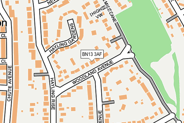 BN13 3AF map - OS OpenMap – Local (Ordnance Survey) BN13 3AF map - OS OpenMap – Local (Ordnance Survey)