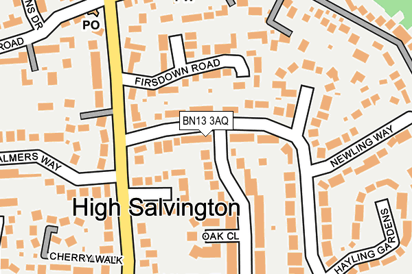 BN13 3AQ map - OS OpenMap – Local (Ordnance Survey) BN13 3AQ map - OS OpenMap – Local (Ordnance Survey)