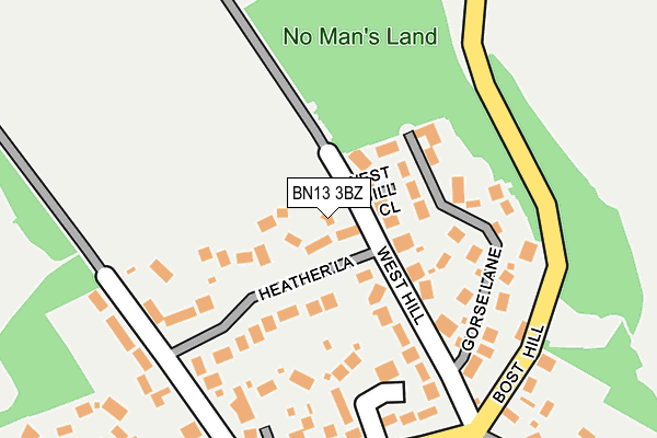 BN13 3BZ map - OS OpenMap – Local (Ordnance Survey) BN13 3BZ map - OS OpenMap – Local (Ordnance Survey)