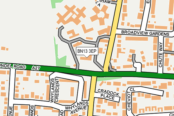 BN13 3EP map - OS OpenMap – Local (Ordnance Survey) BN13 3EP map - OS OpenMap – Local (Ordnance Survey)