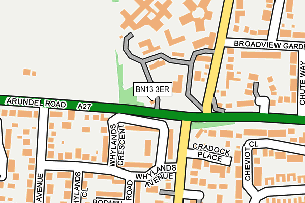 BN13 3ER map - OS OpenMap – Local (Ordnance Survey) BN13 3ER map - OS OpenMap – Local (Ordnance Survey)