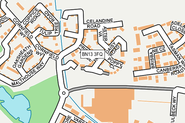 BN13 3FQ map - OS OpenMap – Local (Ordnance Survey) BN13 3FQ map - OS OpenMap – Local (Ordnance Survey)
