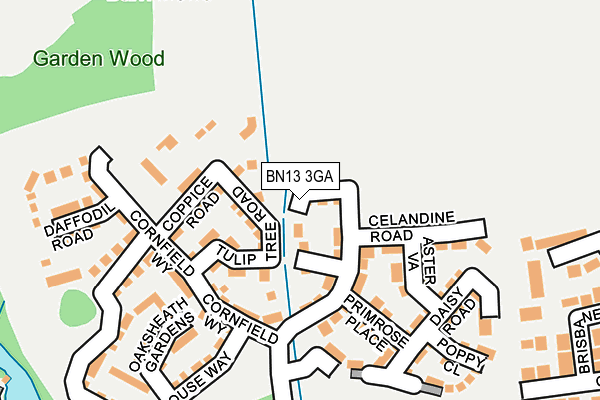 BN13 3GA map - OS OpenMap – Local (Ordnance Survey) BN13 3GA map - OS OpenMap – Local (Ordnance Survey)