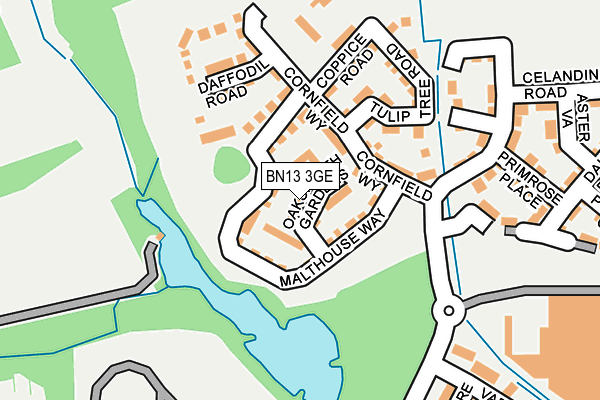 BN13 3GE map - OS OpenMap – Local (Ordnance Survey) BN13 3GE map - OS OpenMap – Local (Ordnance Survey)