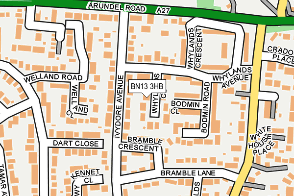 BN13 3HB map - OS OpenMap – Local (Ordnance Survey) BN13 3HB map - OS OpenMap – Local (Ordnance Survey)