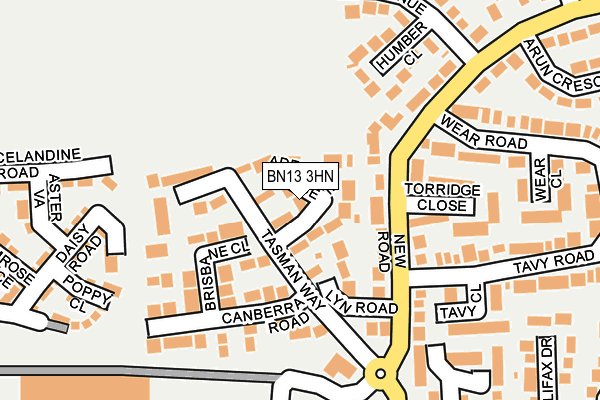 BN13 3HN map - OS OpenMap – Local (Ordnance Survey) BN13 3HN map - OS OpenMap – Local (Ordnance Survey)