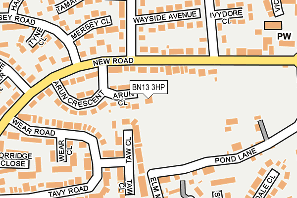 BN13 3HP map - OS OpenMap – Local (Ordnance Survey) BN13 3HP map - OS OpenMap – Local (Ordnance Survey)