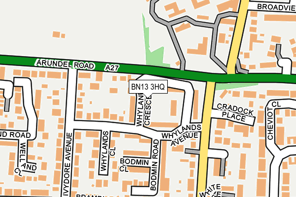 BN13 3HQ map - OS OpenMap – Local (Ordnance Survey) BN13 3HQ map - OS OpenMap – Local (Ordnance Survey)