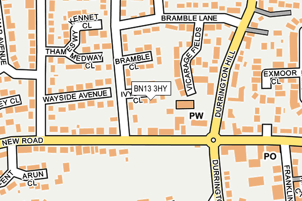 BN13 3HY map - OS OpenMap – Local (Ordnance Survey) BN13 3HY map - OS OpenMap – Local (Ordnance Survey)