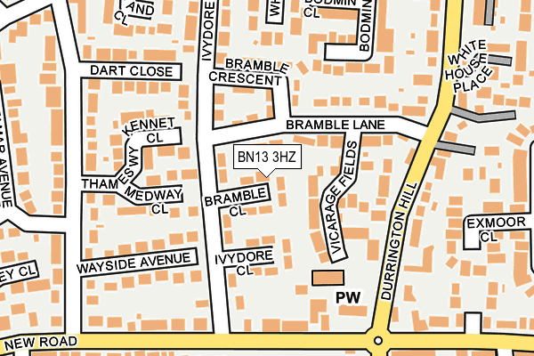 BN13 3HZ map - OS OpenMap – Local (Ordnance Survey) BN13 3HZ map - OS OpenMap – Local (Ordnance Survey)