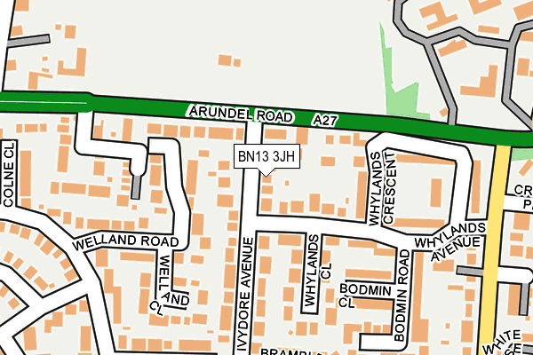 BN13 3JH map - OS OpenMap – Local (Ordnance Survey) BN13 3JH map - OS OpenMap – Local (Ordnance Survey)