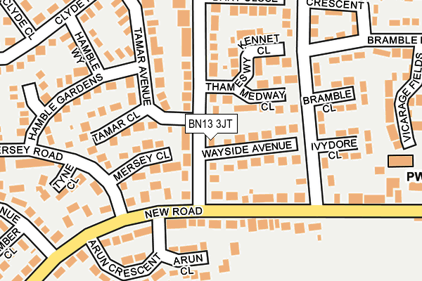 BN13 3JT map - OS OpenMap – Local (Ordnance Survey) BN13 3JT map - OS OpenMap – Local (Ordnance Survey)