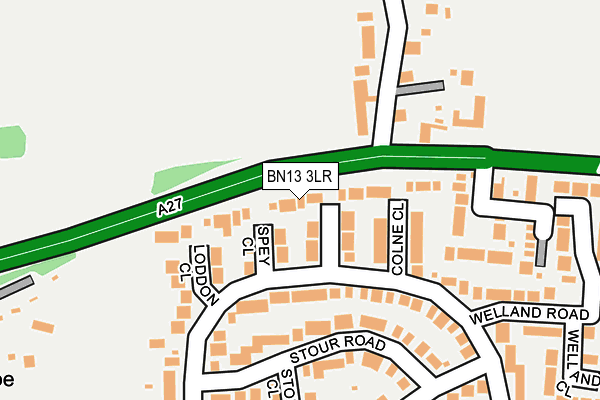 BN13 3LR map - OS OpenMap – Local (Ordnance Survey) BN13 3LR map - OS OpenMap – Local (Ordnance Survey)