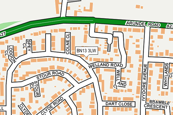 BN13 3LW map - OS OpenMap – Local (Ordnance Survey) BN13 3LW map - OS OpenMap – Local (Ordnance Survey)