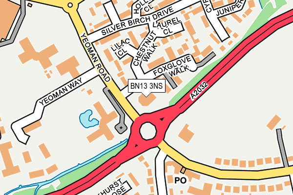 BN13 3NS map - OS OpenMap – Local (Ordnance Survey) BN13 3NS map - OS OpenMap – Local (Ordnance Survey)