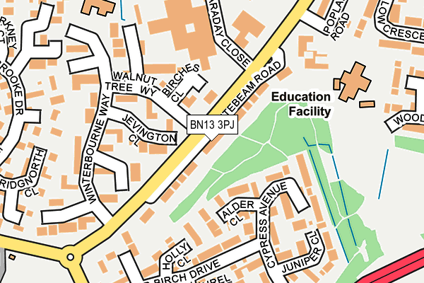 BN13 3PJ map - OS OpenMap – Local (Ordnance Survey) BN13 3PJ map - OS OpenMap – Local (Ordnance Survey)