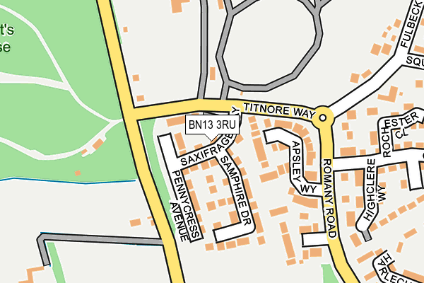 BN13 3RU map - OS OpenMap – Local (Ordnance Survey) BN13 3RU map - OS OpenMap – Local (Ordnance Survey)