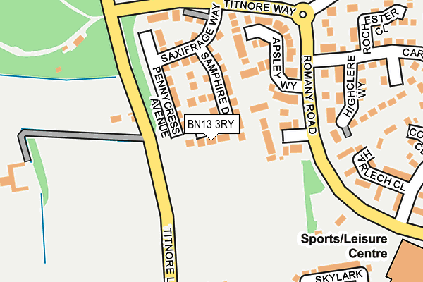 BN13 3RY map - OS OpenMap – Local (Ordnance Survey) BN13 3RY map - OS OpenMap – Local (Ordnance Survey)