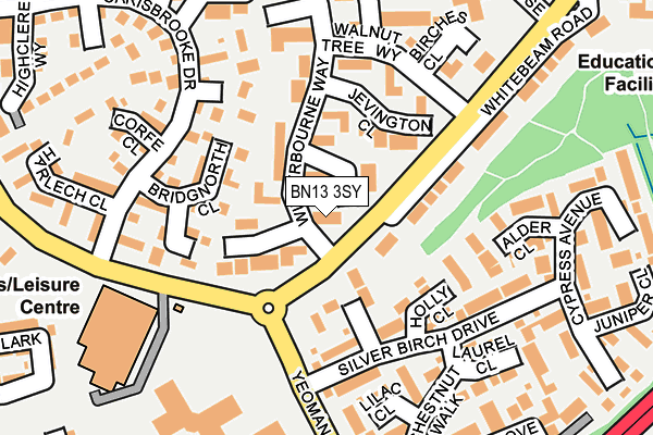 BN13 3SY map - OS OpenMap – Local (Ordnance Survey) BN13 3SY map - OS OpenMap – Local (Ordnance Survey)
