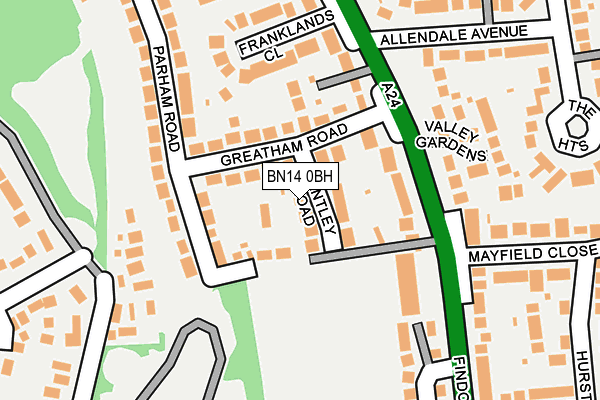 BN14 0BH map - OS OpenMap – Local (Ordnance Survey) BN14 0BH map - OS OpenMap – Local (Ordnance Survey)