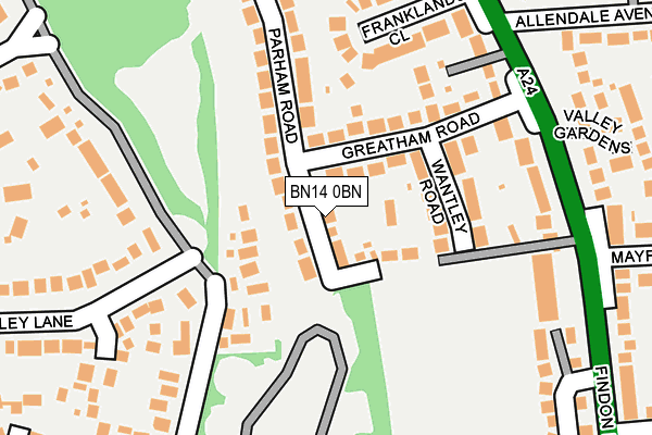 BN14 0BN map - OS OpenMap – Local (Ordnance Survey) BN14 0BN map - OS OpenMap – Local (Ordnance Survey)