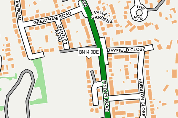 BN14 0DE map - OS OpenMap – Local (Ordnance Survey) BN14 0DE map - OS OpenMap – Local (Ordnance Survey)