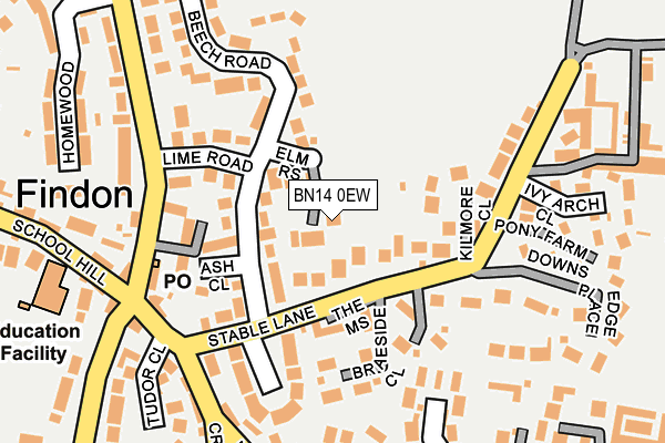 BN14 0EW map - OS OpenMap – Local (Ordnance Survey) BN14 0EW map - OS OpenMap – Local (Ordnance Survey)