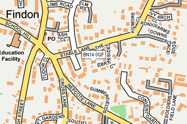BN14 0GF map - OS OpenMap – Local (Ordnance Survey) BN14 0GF map - OS OpenMap – Local (Ordnance Survey)