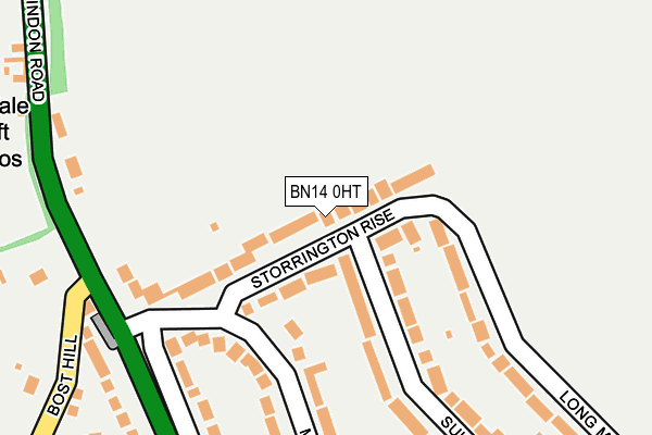 BN14 0HT map - OS OpenMap – Local (Ordnance Survey) BN14 0HT map - OS OpenMap – Local (Ordnance Survey)