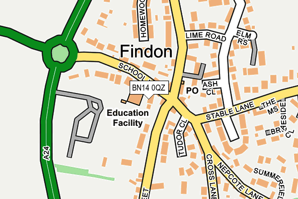 BN14 0QZ map - OS OpenMap – Local (Ordnance Survey) BN14 0QZ map - OS OpenMap – Local (Ordnance Survey)