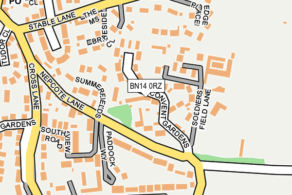 BN14 0RZ map - OS OpenMap – Local (Ordnance Survey) BN14 0RZ map - OS OpenMap – Local (Ordnance Survey)
