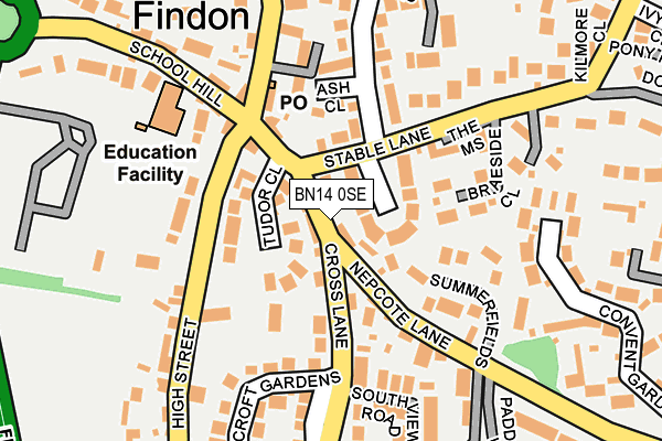 BN14 0SE map - OS OpenMap – Local (Ordnance Survey) BN14 0SE map - OS OpenMap – Local (Ordnance Survey)