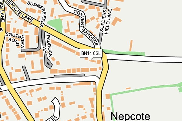 BN14 0SL map - OS OpenMap – Local (Ordnance Survey) BN14 0SL map - OS OpenMap – Local (Ordnance Survey)