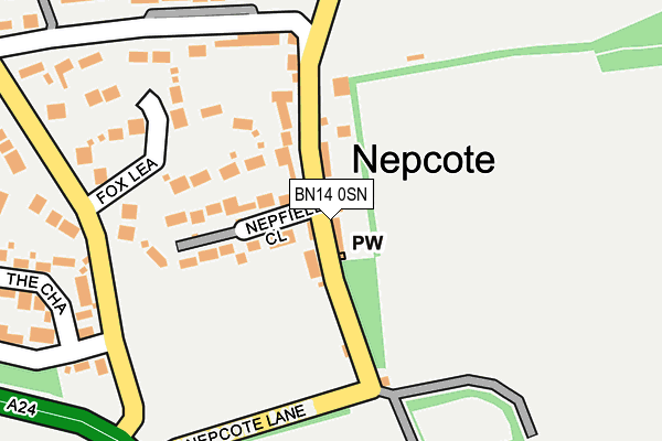BN14 0SN map - OS OpenMap – Local (Ordnance Survey) BN14 0SN map - OS OpenMap – Local (Ordnance Survey)