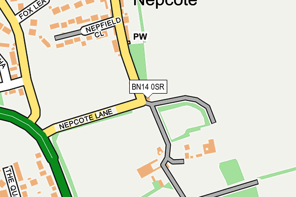 BN14 0SR map - OS OpenMap – Local (Ordnance Survey) BN14 0SR map - OS OpenMap – Local (Ordnance Survey)