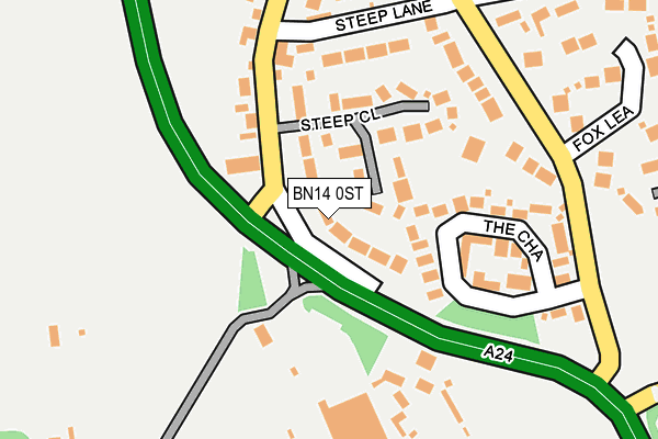 BN14 0ST map - OS OpenMap – Local (Ordnance Survey) BN14 0ST map - OS OpenMap – Local (Ordnance Survey)