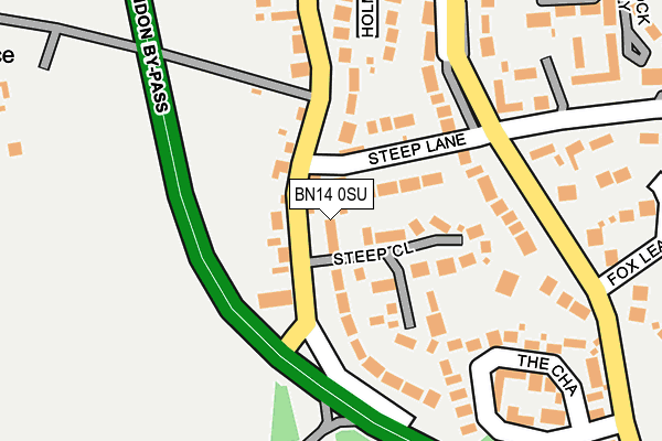 BN14 0SU map - OS OpenMap – Local (Ordnance Survey) BN14 0SU map - OS OpenMap – Local (Ordnance Survey)
