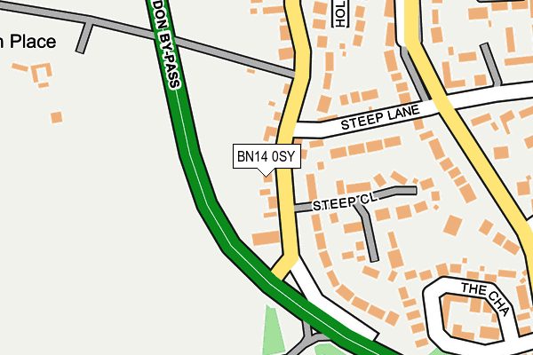 BN14 0SY map - OS OpenMap – Local (Ordnance Survey) BN14 0SY map - OS OpenMap – Local (Ordnance Survey)