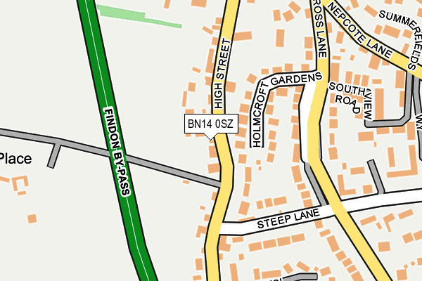 BN14 0SZ map - OS OpenMap – Local (Ordnance Survey) BN14 0SZ map - OS OpenMap – Local (Ordnance Survey)