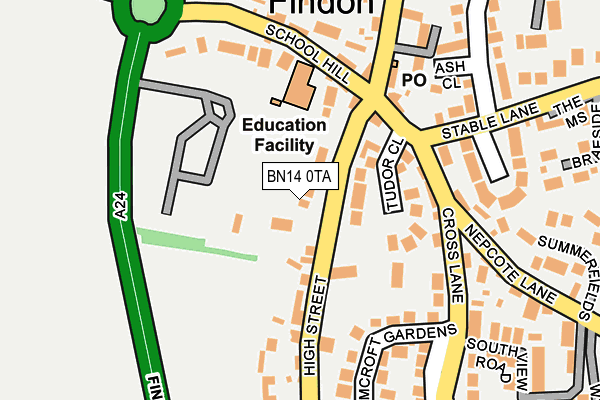 BN14 0TA map - OS OpenMap – Local (Ordnance Survey) BN14 0TA map - OS OpenMap – Local (Ordnance Survey)